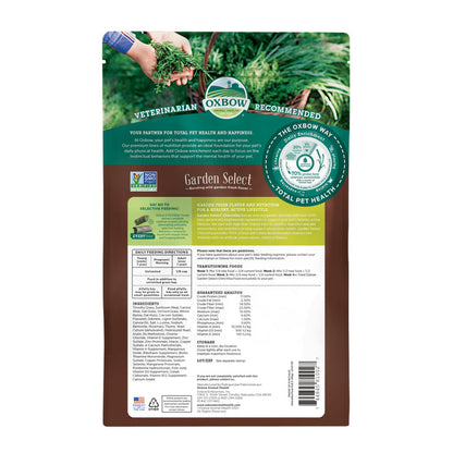 Garden Select Chinchilla Food 3lb back of bag.