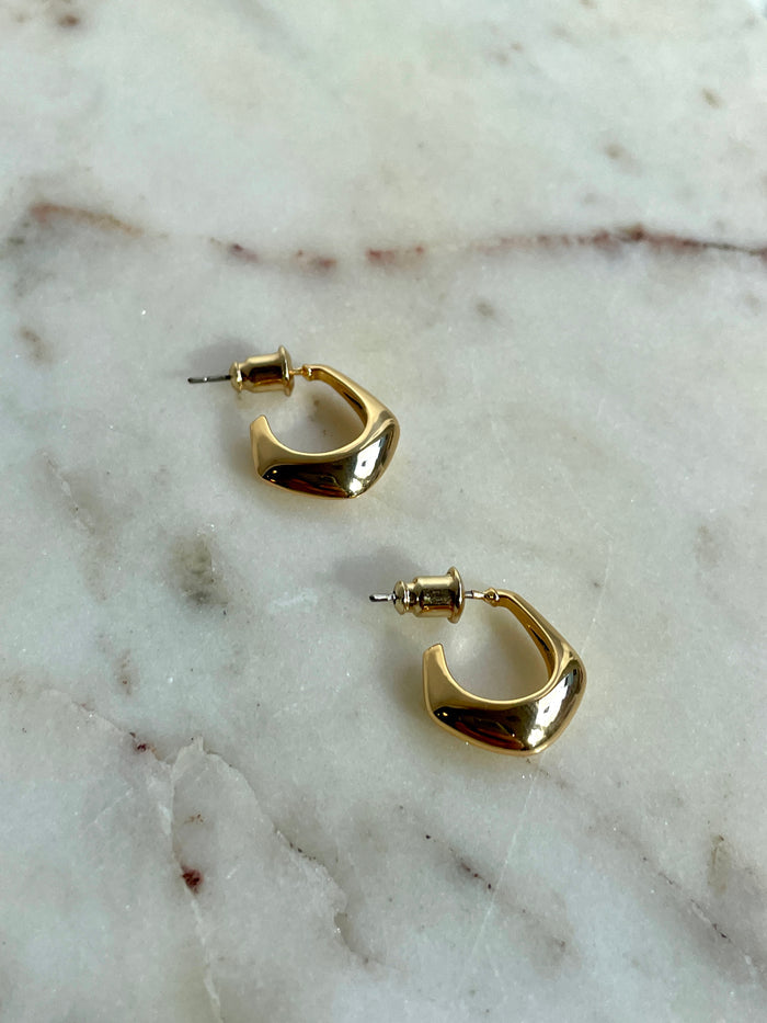Geometry Huggie Hoops