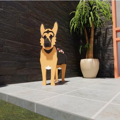 German Shepherd Flower Planter
