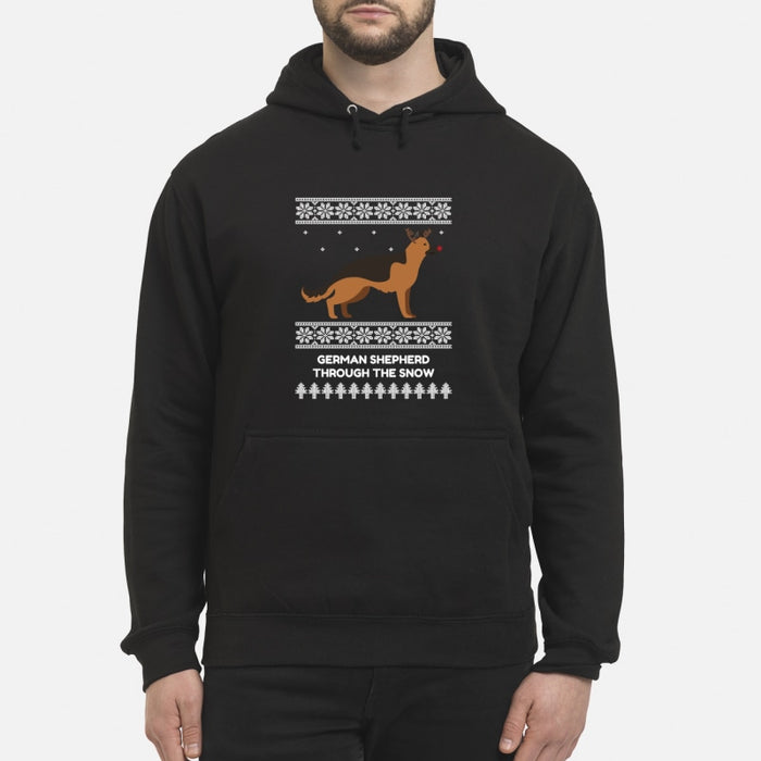 German Shepherd Through The Snow - Unisex Hoodie