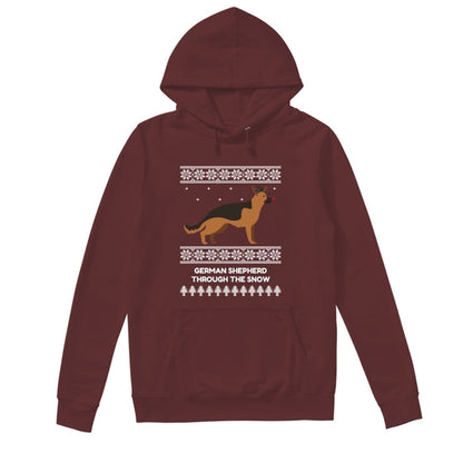 German Shepherd Through The Snow - Unisex Hoodie