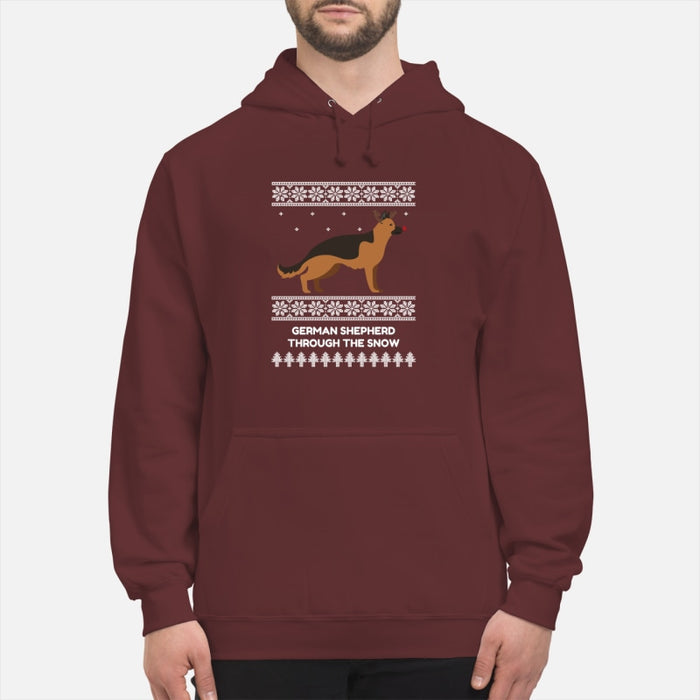 German Shepherd Through The Snow - Unisex Hoodie