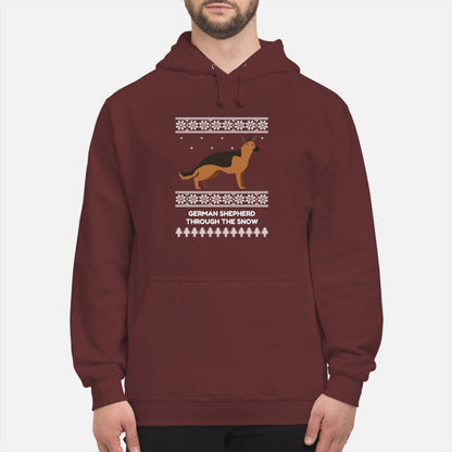 German Shepherd Through The Snow - Unisex Hoodie