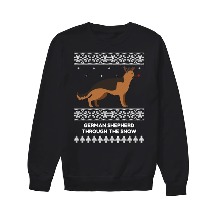 German Shepherd Through The Snow - Unisex Sweatshirt