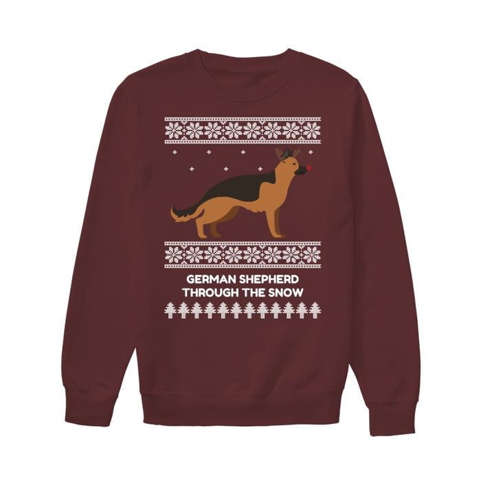 German Shepherd Through The Snow - Unisex Sweatshirt