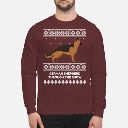 German Shepherd Through The Snow - Unisex Sweatshirt