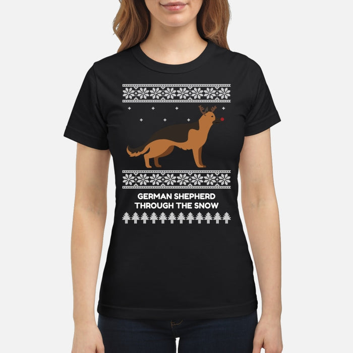 German Shepherd Through The Snow - Women's T-shirt
