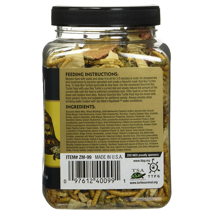 Gourmet Box Turtle Food side of container.