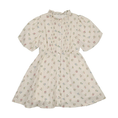 Green Floral 3/4 Sleeve Dress