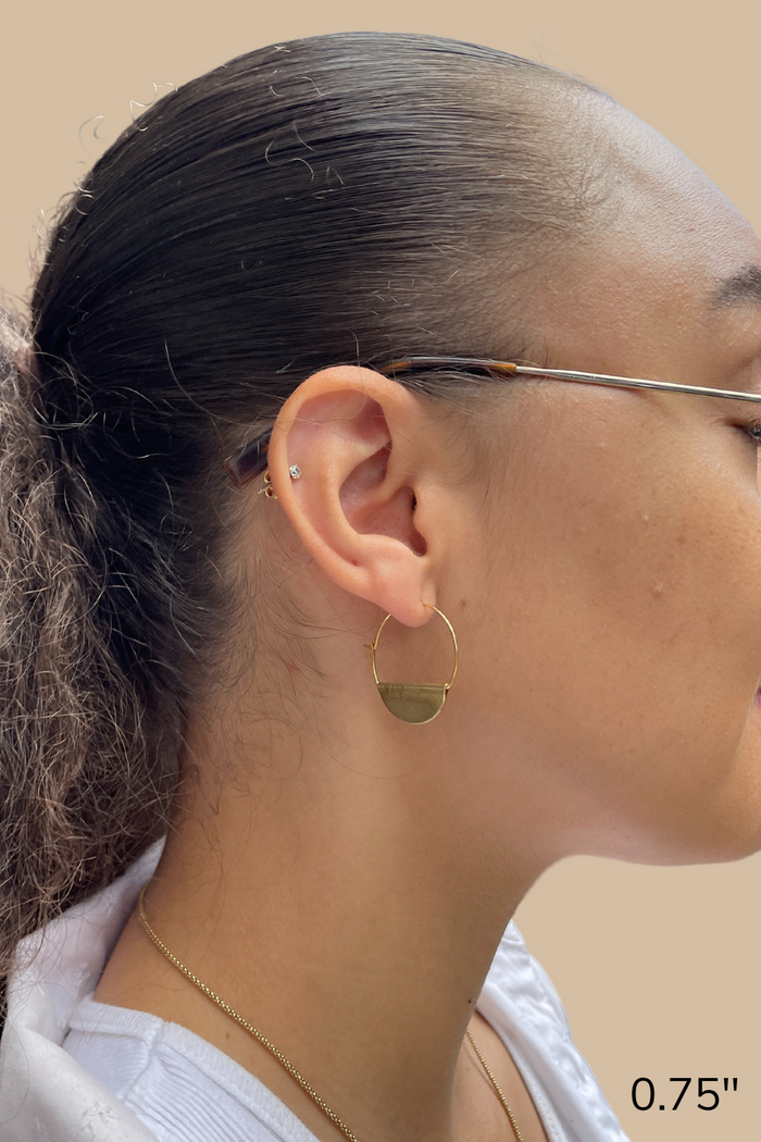 Half Moon Hoop Earrings