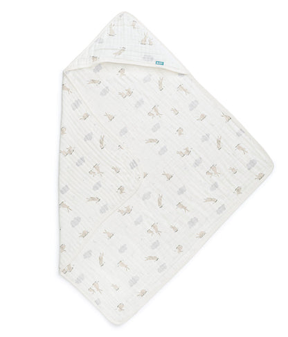 Hooded Towel Muslin White Cloud Bunnies