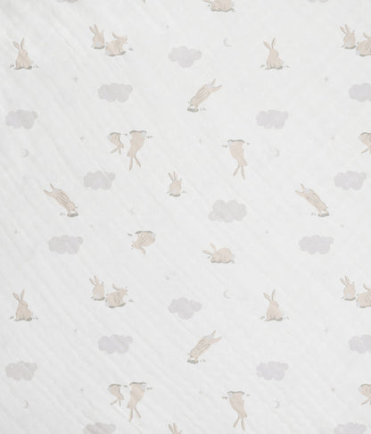 Hooded Towel Muslin White Cloud Bunnies