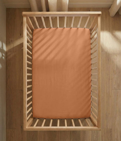 HushDry™ 2-in-1 Waterproof Fitted Cot Sheet Viscose from Bamboo Hazel