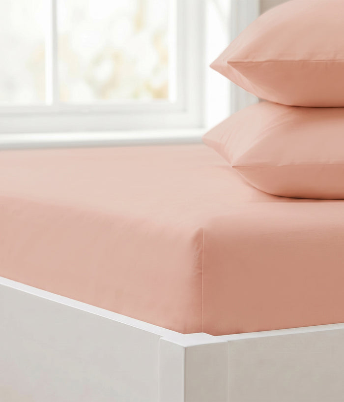 HushDry™ 2-in-1 Waterproof Fitted King Single Sheet Viscose from Bamboo Blush