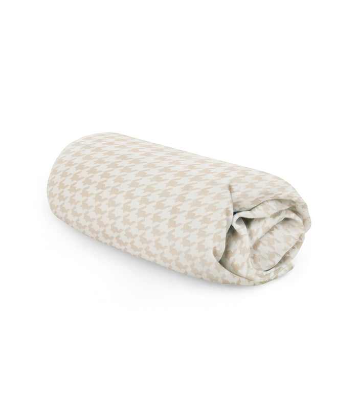 HushDry™ 2-in-1 Waterproof Fitted King Single Sheet Viscose from Bamboo Tan Houndstooth