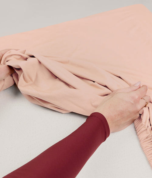 HushDry™ 2-in-1 Waterproof Fitted Queen Sheet Viscose from Bamboo Blush