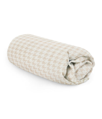 HushDry™ 2-in-1 Waterproof Fitted Side Sleeper Sheet Viscose from Bamboo Tan Houndstooth