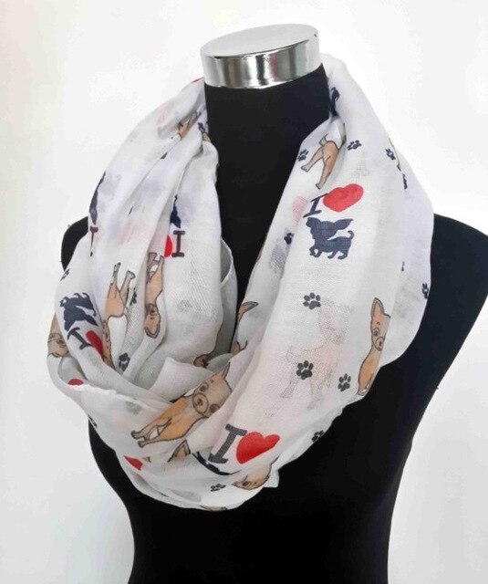 I Love Chihuahua Infinity Scarf