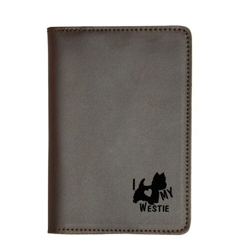 I love My Westie Leather Passport Cover