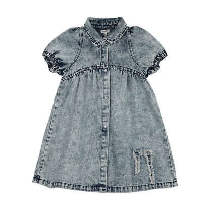 Jean Patch Short Sleeve Dress