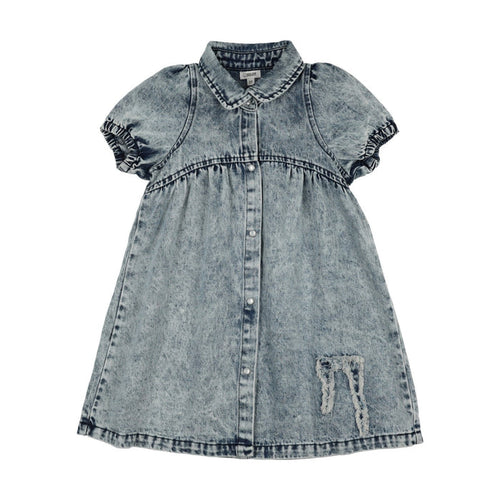 Jean Patch Short Sleeve Dress