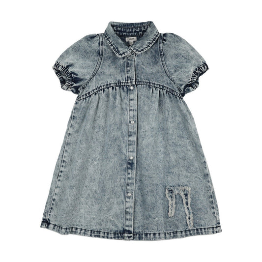 Jean Patch Short Sleeve Dress