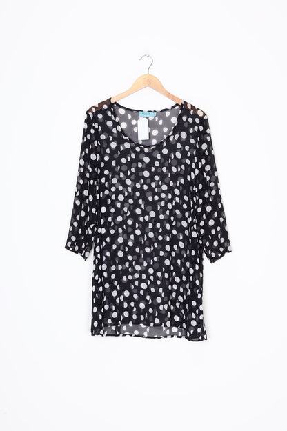 Jet Blonde Womens Black Top Size 12