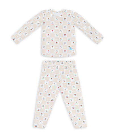 Kids Pyjama Set Long Sleeve Viscose from Bamboo Birch Miffy Checker
