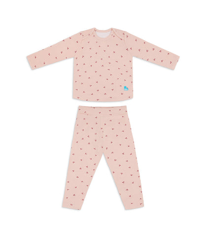 Kids Pyjama Set Long Sleeve Viscose from Bamboo Blush Cherries