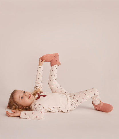 Kids Pyjama Set Long Sleeve Viscose from Bamboo Cream Bows