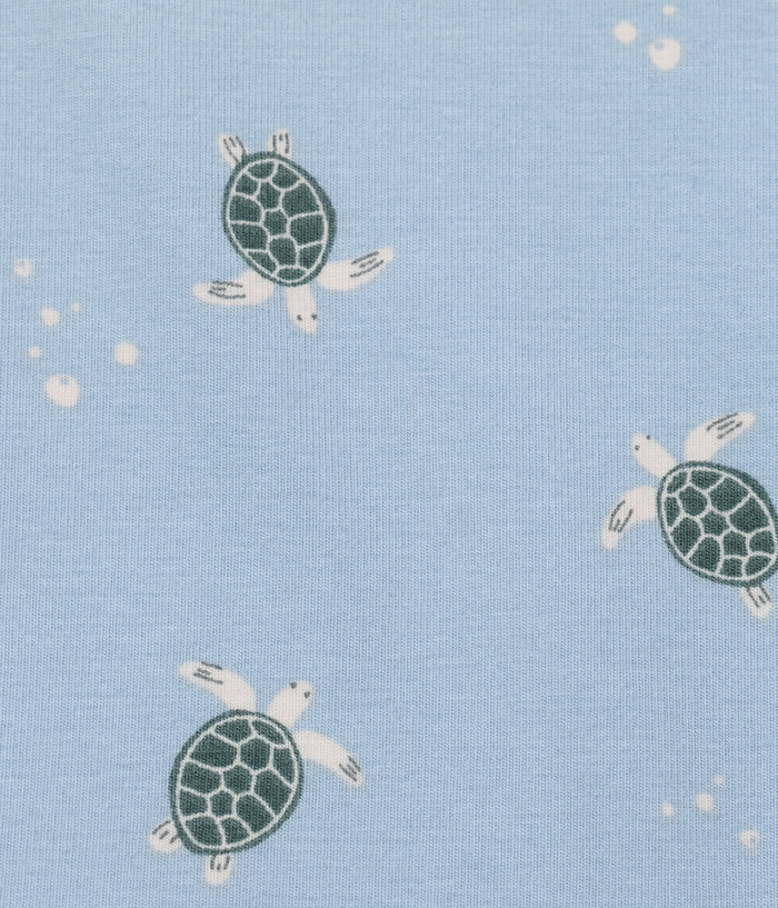 Kids Pyjama Set Long Sleeve Viscose from Bamboo Mist Blue Turtally