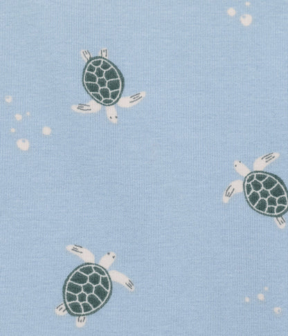 Kids Pyjama Set Long Sleeve Viscose from Bamboo Mist Blue Turtally