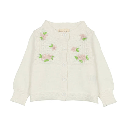 Knit Baby Cardigan Floral
