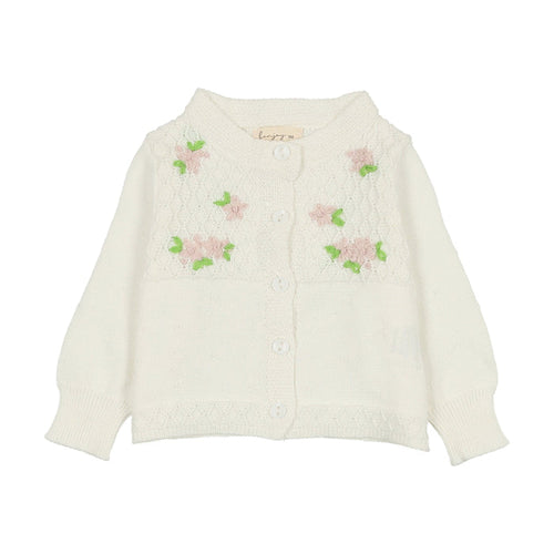 Knit Baby Cardigan Floral
