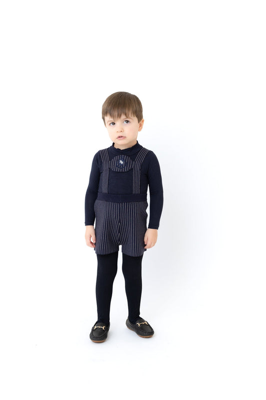 Knit Pinstripe Overalls