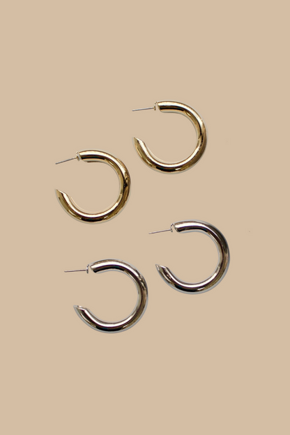 Large Bella Hoop, Silver