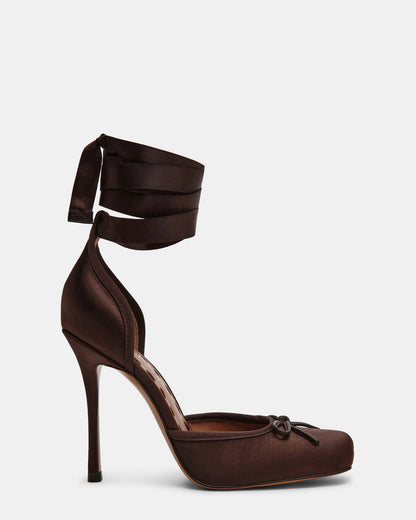 LARINA DARK BROWN SATIN