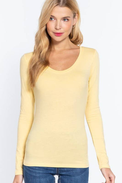 Long Sleeve Scoop Neck Top