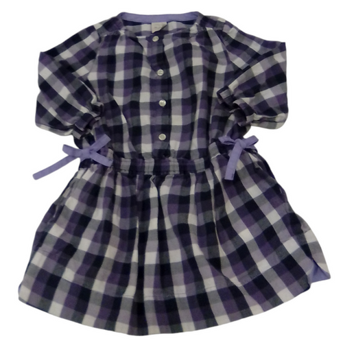 LS Dress: Plaid/purple