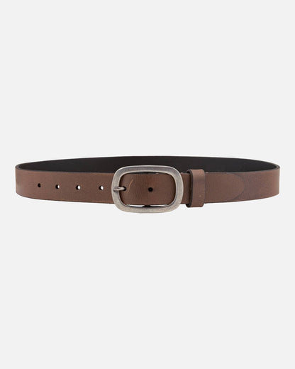 LT. BROWN Classic Leather Belt with Antique Buckle