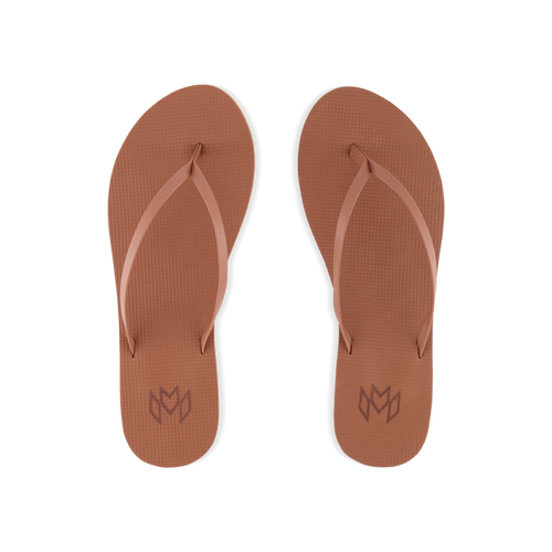 Lux Sinead minimalist flip flop with thin strap and arch support in light brown