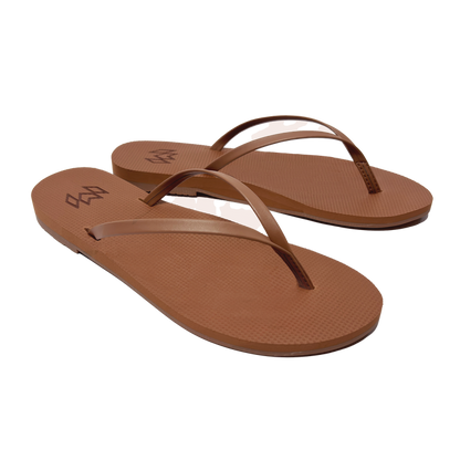 Lux Sinead minimalist flip flop with thin strap and arch support in light brown