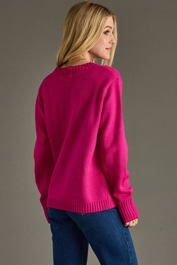 Magenta Merry & Bright Sweater
