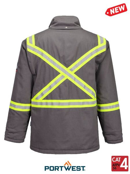 Men's Bizflame Grey 88/12 Insulated FR Winter Parka Style FR612