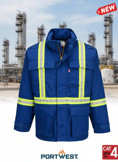 Men's Bizflame Royal 88/12 Insulated FR Winter Parka Style FR612RB