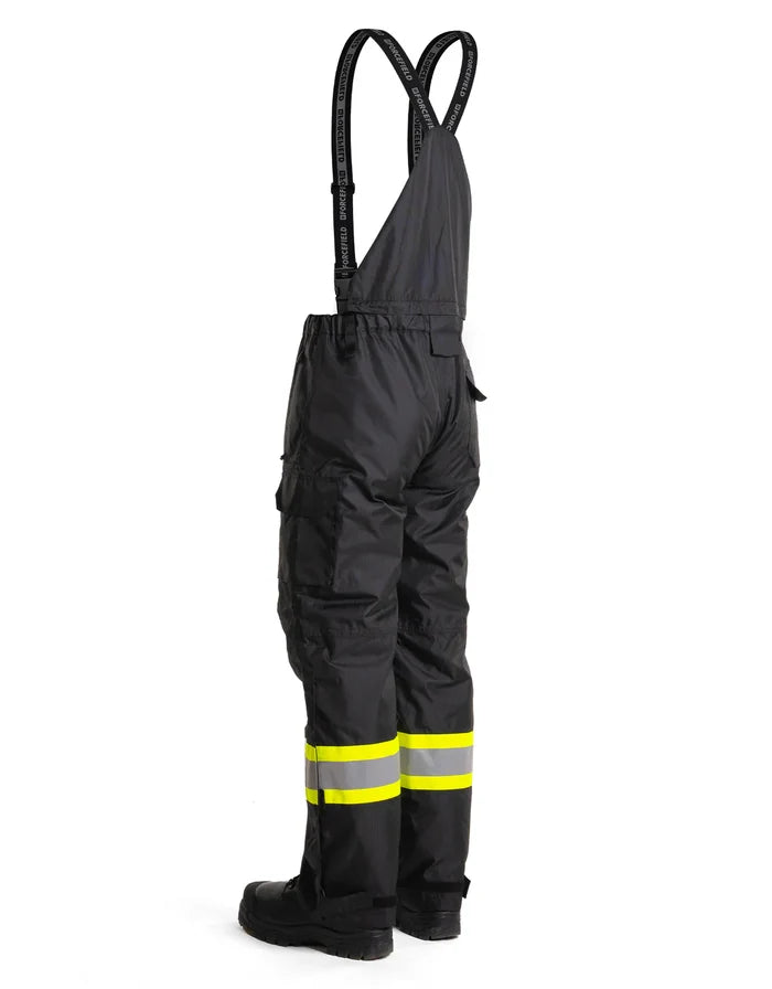 Men's Black Hi-Vis FR Ripstop Light Weight Bib Pants 024-FR235-LW-BK