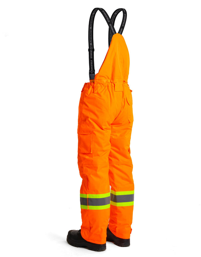 Men's Orange Hi-Vis lightweight FR Ripstop Waterproof Bibs 024-FR235-LW-OR