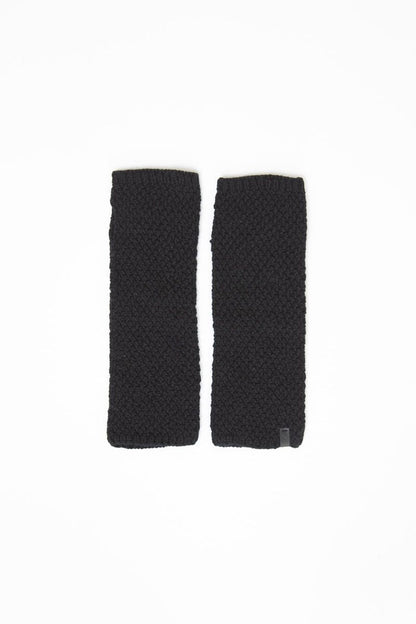 Merino Moss Half Mitts, Black