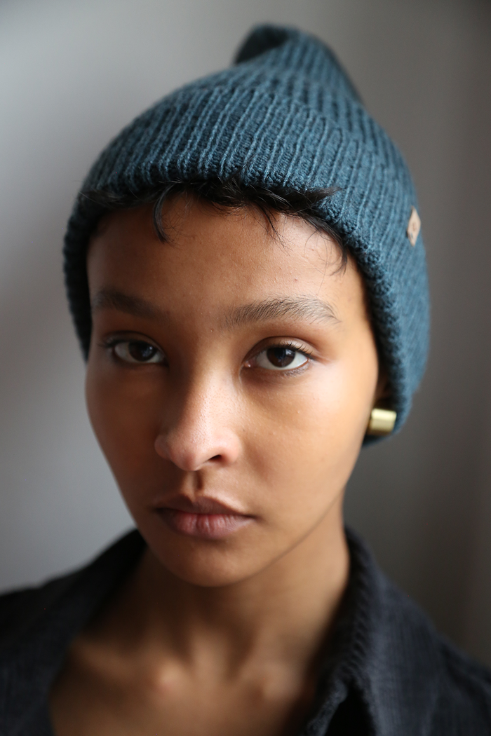 Merino Rib Hat, Dragonfly Green