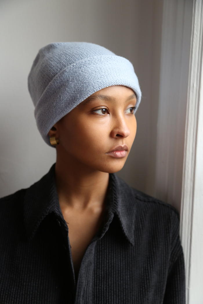 Merino Tube Hat, Mist Blue